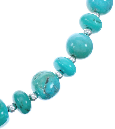 Sterling Silver Turquoise Bead Necklace KX121334